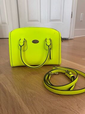 Coach Neon Yellow Mini Bennett Satchel